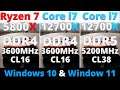 Ryzen 7 5800x vs Core i7 12700k DDR4 vs Core i7 12700k DDR5 Windows 10 & Windows 11 - 16 Games 1080p