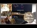 study with me |๐๐ reading textbook & watching khan academy videos | disney theme bgm & ambience