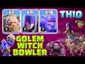 Th10 War Attack Strategy with Golem Witch & Bowler - 2 Golem + 4 Witch + 16 Bowler - clash of Clans