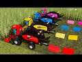 DIRECT CORN SILAGE MAKING with COLORED POWER KING BALER! COLORS FARM! Farming Simulator 19