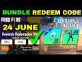 VOUCHER AND BUNDLE REDEEM CODE FREE FIRE 24 JUNE | Today Redeem Code Free Fire INDIA