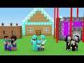 HOUSE FAMILY BUILD CHALLENGE - NOOB vs PRO vs HACKER vs GOD! MINECRAFT ANIMATION BATTLE!