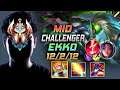 Challenger Ekko MID vs Irelia - 천상계 장인 미드 에코 템트리 룬 벨트 감전 - LOL KR 11.9