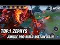 TOP.1 Zephys Jungle Gameplay Use Pro Build Vietnam Instan Kill Broooo - Arena Of Valor
