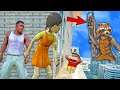 Franklin and Shinchan & Pinchan play HIDE AND KILL with Squid Game Doll In GTA 5