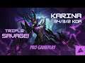 Rampageee! | TRIPLE SAVAGE Karina Pro Gameplay | Mobile Legends Bang Bang | 34/3/2 KDA