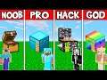 Minecraft: CHEST HOUSE BUILD CHALLENGE - NOOB vs PRO vs HACKER vs GOD in Minecraft
