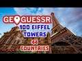 100 Eiffel Towers in 44 Countries Geoguessr Challenge
