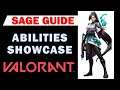 Valorant: Sage Abilities Showcase | Resurrection, Healing Orb, Slow Orb, Barrier Orb | Sage Guide
