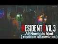 RESIDENT EVIL 3 - All Nemesis Mod ( replace all zombies ) Gameplay