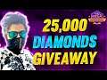 Free Fire Live Custom Room | 25,000 Diamonds Giveaway | Join Loco