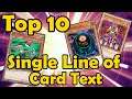 Top 10 Monsters With a Single Line Card Effect in YuGiOh