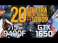 20 GAMES on Intel i5 9400F + GTX 1650 Ultra Settings 1080p Benchmark Test!