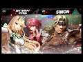 Super Smash Bros Ultimate Amiibo Fights  – Pyra & Mythra #198 Pyra vs Simon Giant battle