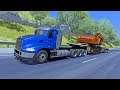 American Truck Simulator | Mack Pinnacle Day Cab Hauling Excavator | 45,000 Pounds!