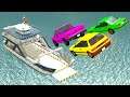 High Speed Jumps! Throwing Cars Against Boats #40! BeamNG drive #Shorts! Beam NG Crashes! Mods!