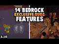 14 Bedrock Exclusive Features /Bugs YOU NEED TO KNOW (1.16)