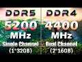 5200MHz DDR5 (Single Channel) VS 4400MHz DDR4 (Dual Channel) | RAM Tested in PC Gaming