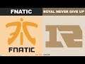 FNC vs RNG - Worlds 2019 Group Stage Day 7 - Fnatic vs Royal Never Give Up