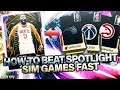 BEST METHOD ON HOW TO COMPLETE SPOTLIGHT SIM CHALLENGES FASTER FOR GALAXY OPAL HARDEN! NBA 2K20