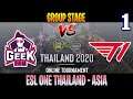 Geek Fam (+ABED) vs T1 Game 1 | Bo3 | Groupstage ESL ONE THAILAND ASIA 2020 | DOTA 2 LIVE