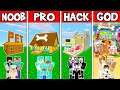 Minecraft: ZOO PET SHOP HOUSE BUILD CHALLENGE - NOOB vs PRO vs HACKER vs GOD in Minecraft Animation