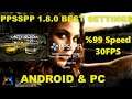 PPSSPP 1.8.0 Best Settings for Android & PC | Tested With Need For Speed Most Wanted