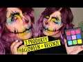 Roztékající se barevná lebka | Halloween s drogérkovou paletkou