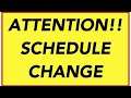 Update video! making a new schedule that will make 5 out of the 7 days different!