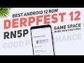 Best Android 12 Rom For Redmi Note 5 Pro | Game Space & More Features | DerpFest 12 Shion Official