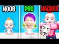 Can We Go NOOB vs. PRO vs. HACKER In BABY BOSS APP!? (MAX LEVEL BABY UNLOCKED!)