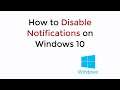 How to Disable Notifications on Windows 10 (2020)