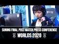 Suning Post Final Press Conference - vs DWG - League of Legends Worlds 2020 Finals | ESPN Esports