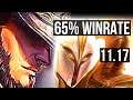 TWISTED FATE vs KAYLE (MID) | 65% winrate, 3/1/5 | EUW Challenger | v11.17