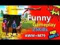 Funny Gameplay 25Kills in Squad -AWM + M79 -Garena Free Fire
