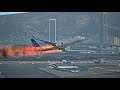 Garuda Indonesia 737 [Engine Fire] Crashes after Take Off at HKG Airport
