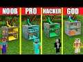Minecraft Battle: INSIDE ORE BLOCK HOUSE BUILD CHALLENGE - NOOB vs PRO vs HACKER vs GOD / Animation