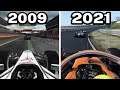 Graphical Evolution of Codemasters' F1 (2009-2021)
