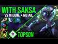 Topson - Faceless Void | with Saksa | vs MidOne + N0tail | Dota 2 Pro Players Gameplay | Spotnet