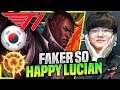FAKER IS HAPPY WITH LUCIAN! - T1 Faker Plays Lucian Mid vs Twisted Fate! | KR SoloQ Patch 10.21