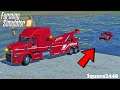 Launching Boat Gone Wrong! | Heavy Rescue | Compact Tractor In Water Stream | 30 Ton Wrecker | FS19