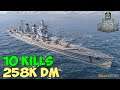 World of WarShips | Carnot | 10 KILLS | 258K Damage - Replay Gameplay 4K 60 fps