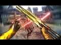 REY'S CUSTOM BLACK CORE STAFF SABER VS SITH ARMY In VR!