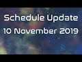 Schedule Update | 10 November 2019