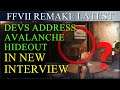 Final Fantasy 7 Remake new interview with the devs! Avalanche Hideout & More!