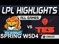 SN vs TES Highlights ALL GAMES LPL Spring 2020 W5D4 Suning vs Top Esports by Onivia