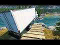 Car Jumps Over Bridge into Water - BeamNG drive