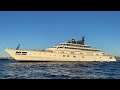 Dreamworks founder David Geffen’s 138m Lurssen built Megayacht RISING SUN docking in Gibraltar
