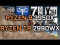 Ryzen 9 3950X vs Ryzen TR 2990WX Benchmarks - 15 Tests