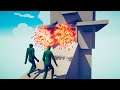 GIANT ZOMBIE 2vs2 EVERY GOD - Attacking a Tower ► Totally Accurate Battle Simulator TABS
